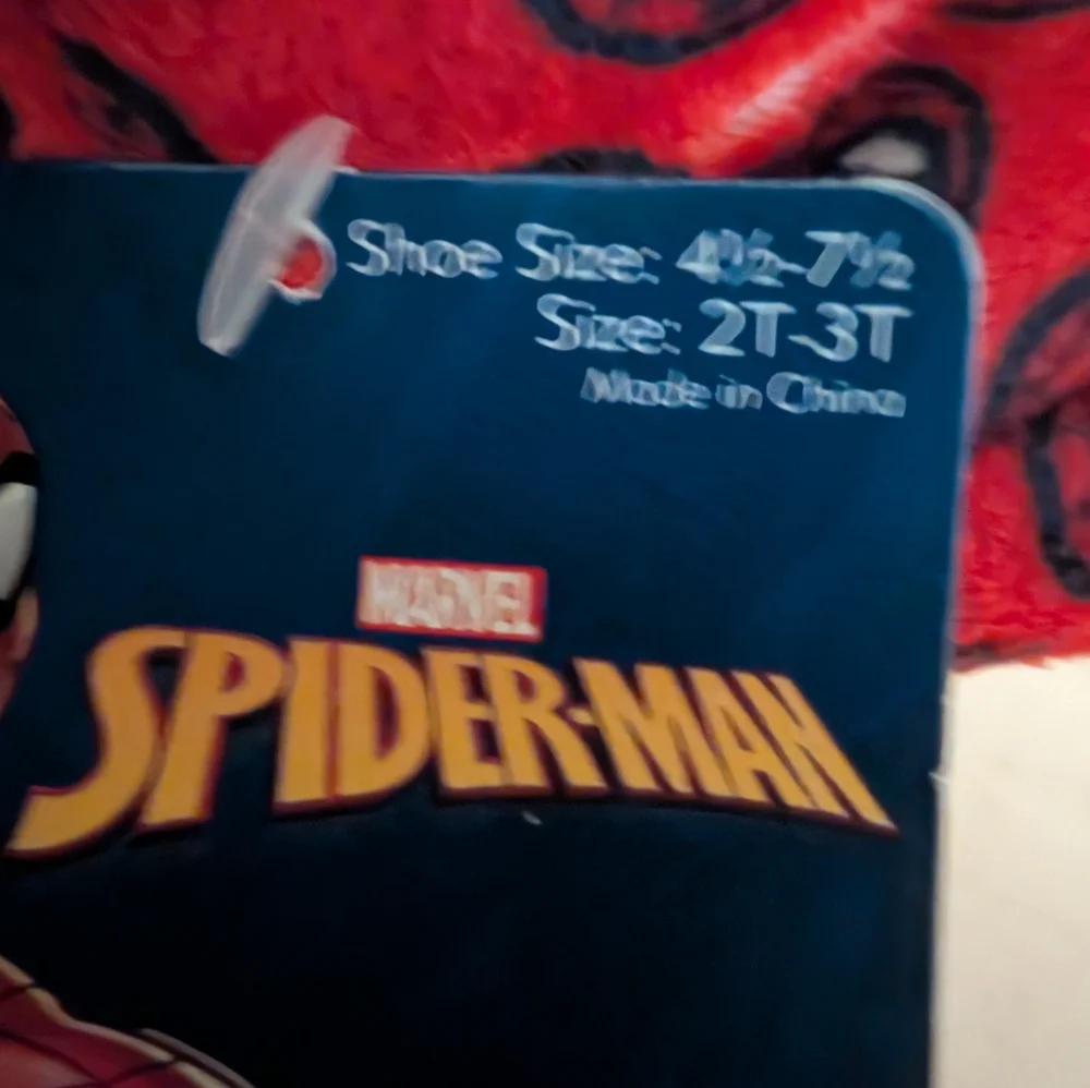 NEW Red Spider-Man Slippers 2T-3T
